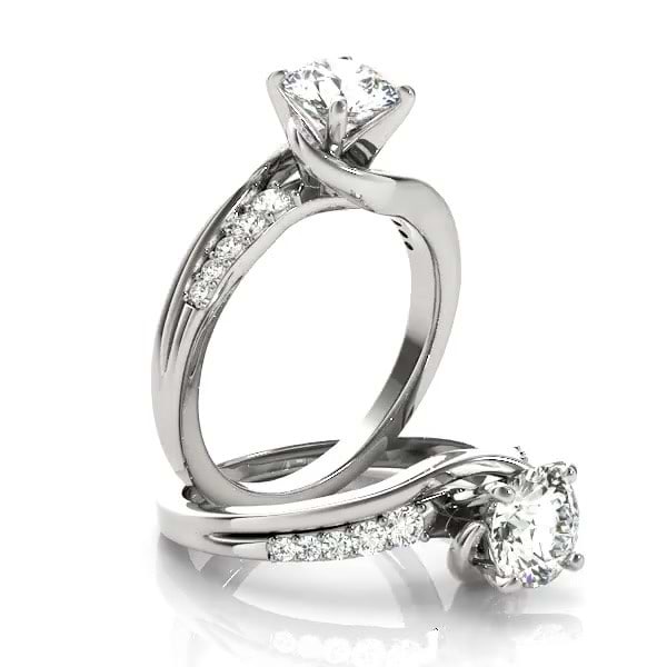 14kt white gold diamond wedding ring, engagement set ADLR383S