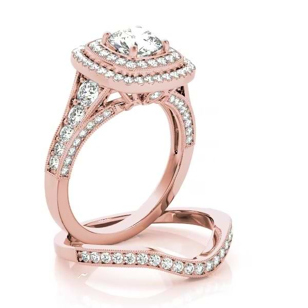 Dujour Four-Cluster Diamond, Two-Row Ring Rose Gold / 6.5