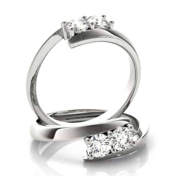 Diamond Solitaire Tension Two Stone Ring Platinum (1.00ct) - NG3668