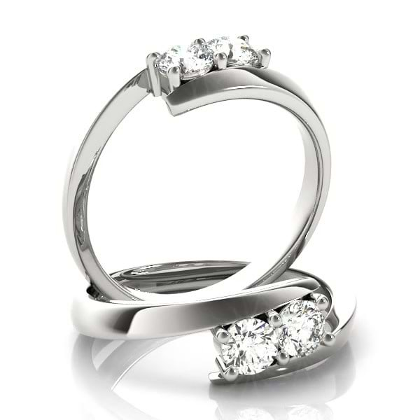 Diamond Solitaire Tension Two Stone Ring Platinum (1.00ct) - NG3668