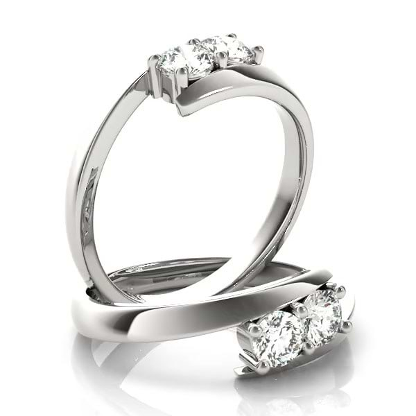 Diamond Solitaire Tension Two Stone Ring Platinum (1.00ct) - NG3668