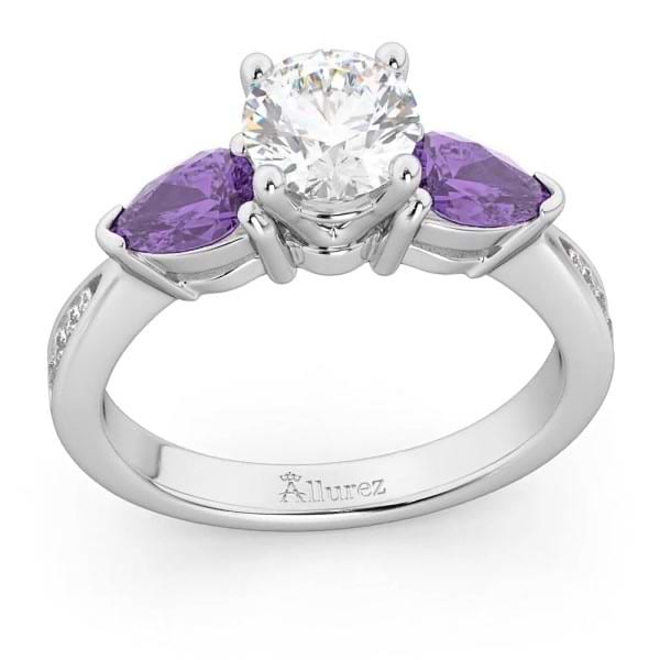 Engagement rings with on sale amethyst side stones