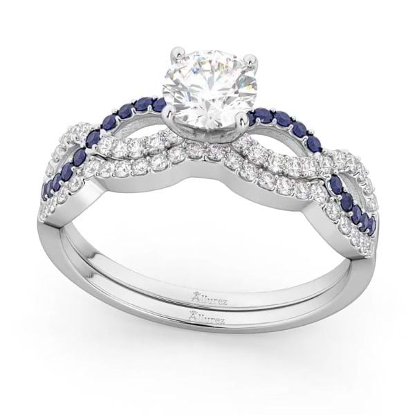 diamond sapphire wedding set