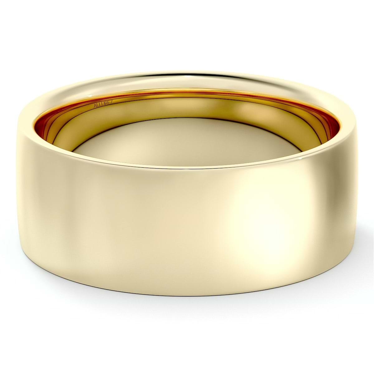 14k Yellow Gold Dome Wedding Band POLISHED COMFORT FIT Classic Wedding  Rings for Men and Women Plain Simple Wedding Band Ring 