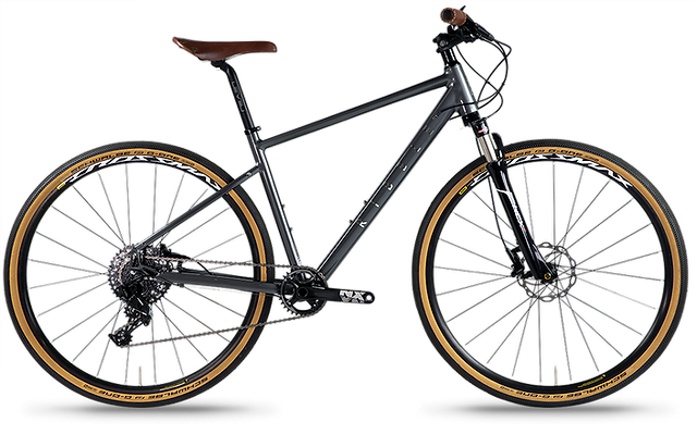 hybrid bike with suspension and disc brakes