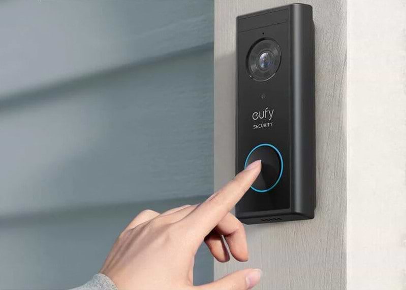 פעמון דלת חכם Eufy Security Video Doorbell 2K - צבע שחור ולבן שנה אחריות ע"י היבואן הרשמי