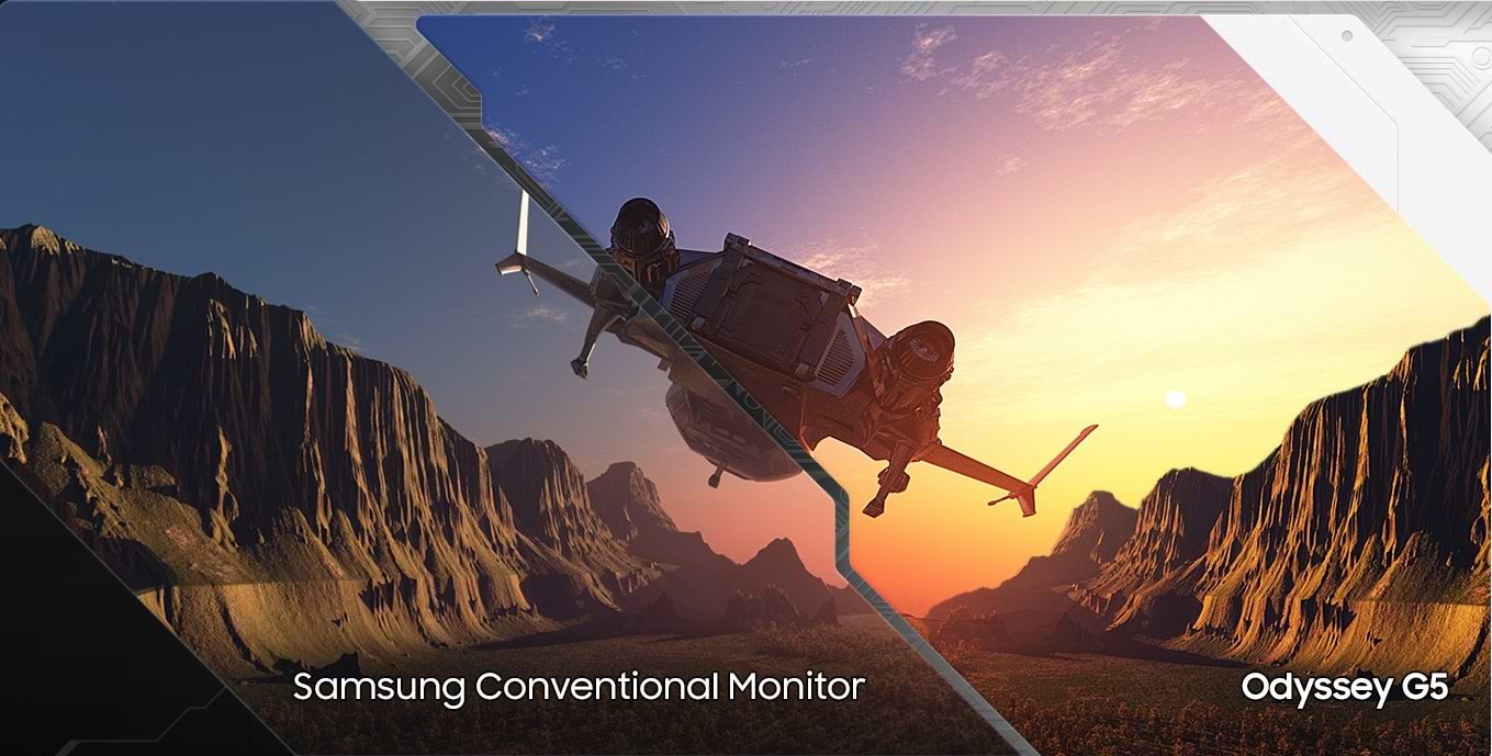 מסך מחשב גיימינג קעור 32'' Samsung Odyssey G5 S32CG552EM QHD VA 165Hz FreeSync 1ms - צבע שחור שלוש שנות אחריות ע"י היבואן הרשמי