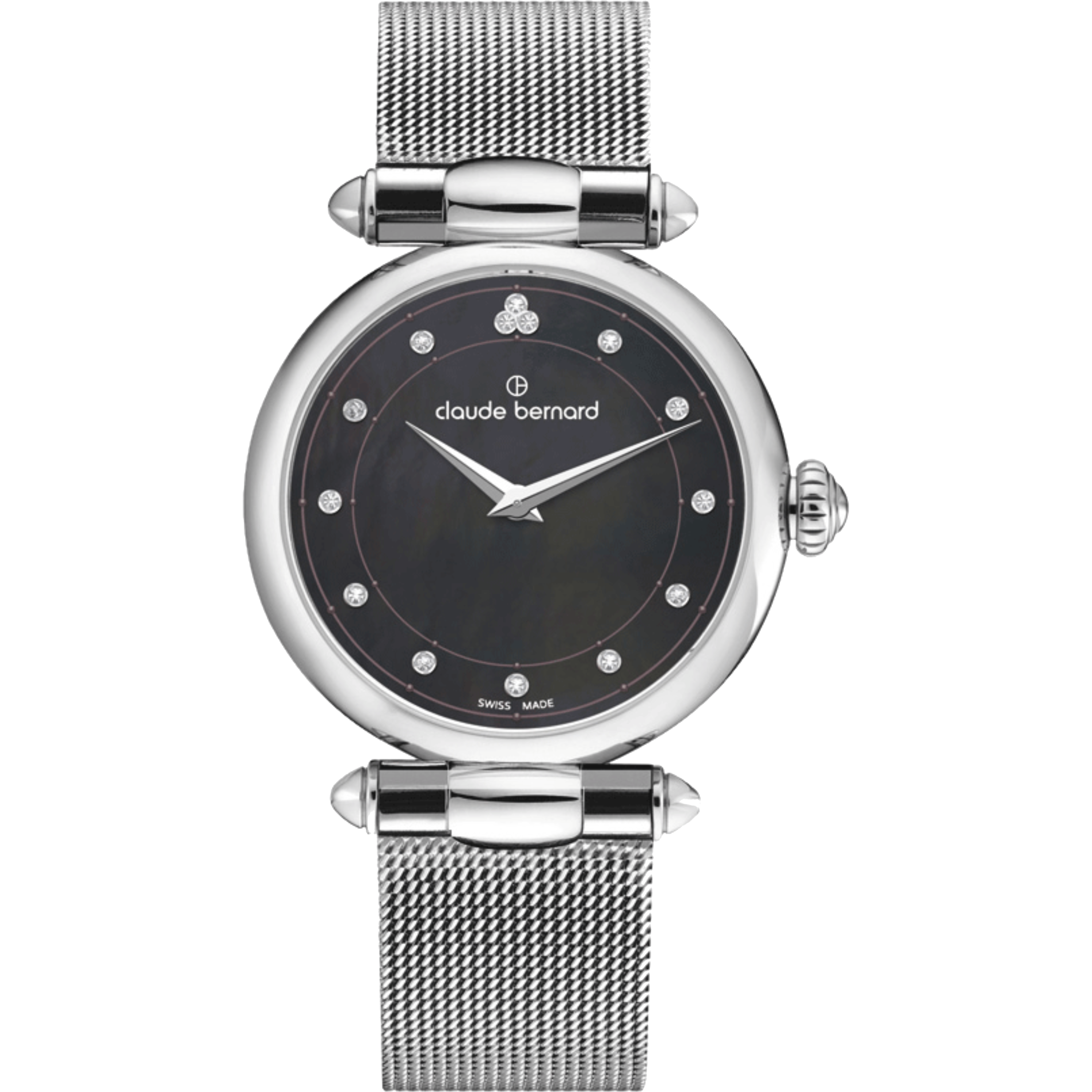 שעון יד לאישה Claude Bernard 20508 3M NANN 34mm צבע כסף/תכלת/ספיר קריסטל - אחריות לשנה ע"י היבואן