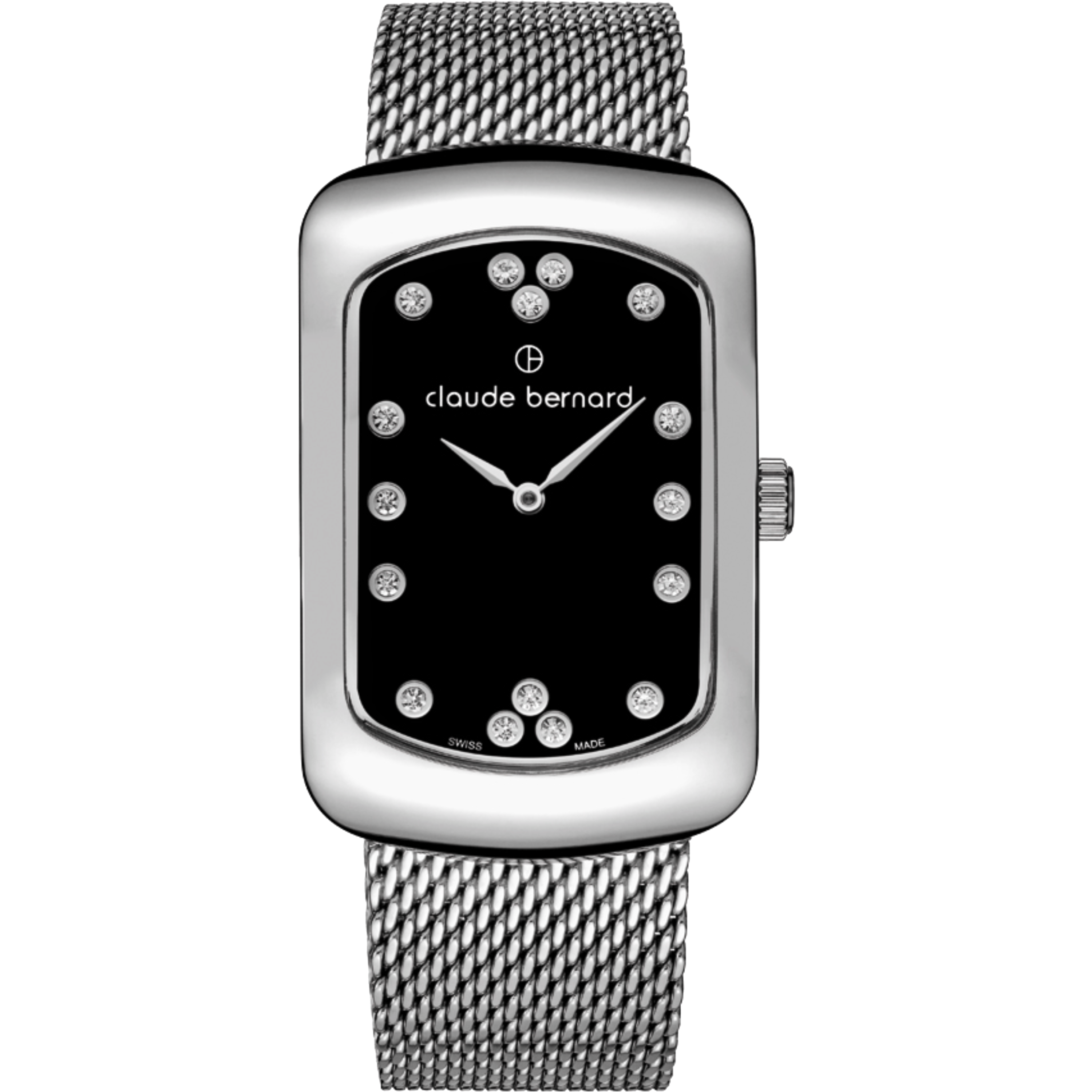 שעון יד לאישה Claude Bernard 20226 3M NPN 30mm צבע כסף/שחור/ספיר קריסטל - אחריות לשנה ע"י היבואן