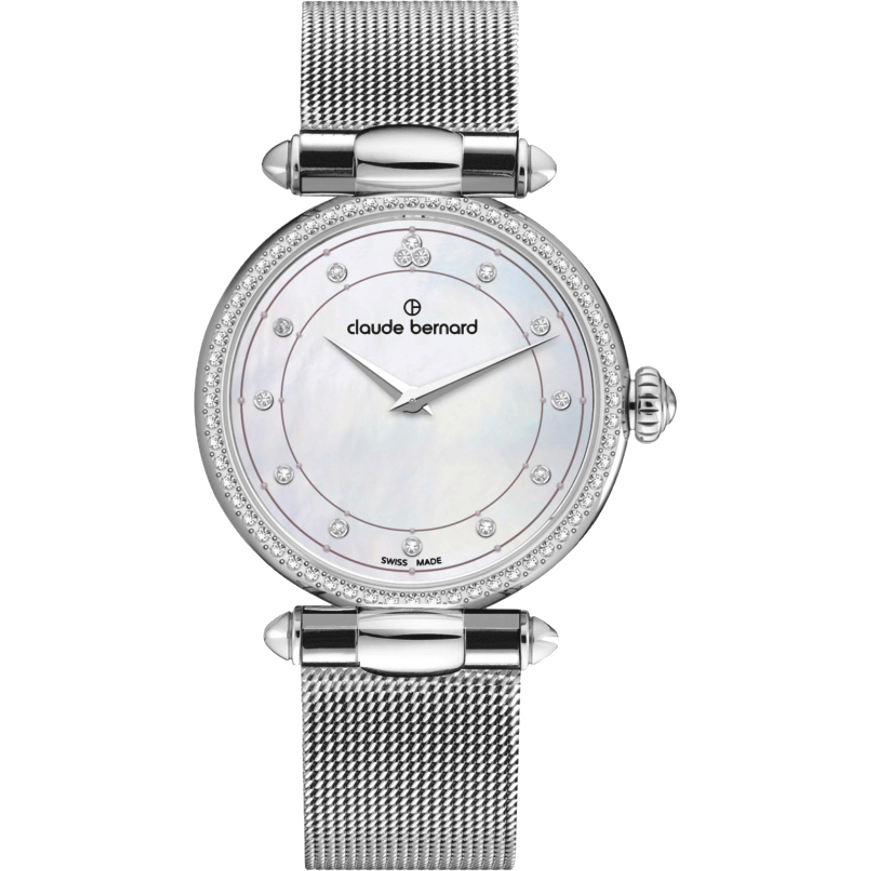 שעון יד לאישה Claude Bernard 20509 3M NAN 34mm צבע כסף/ספיר קריסטל - אחריות לשנה ע"י היבואן