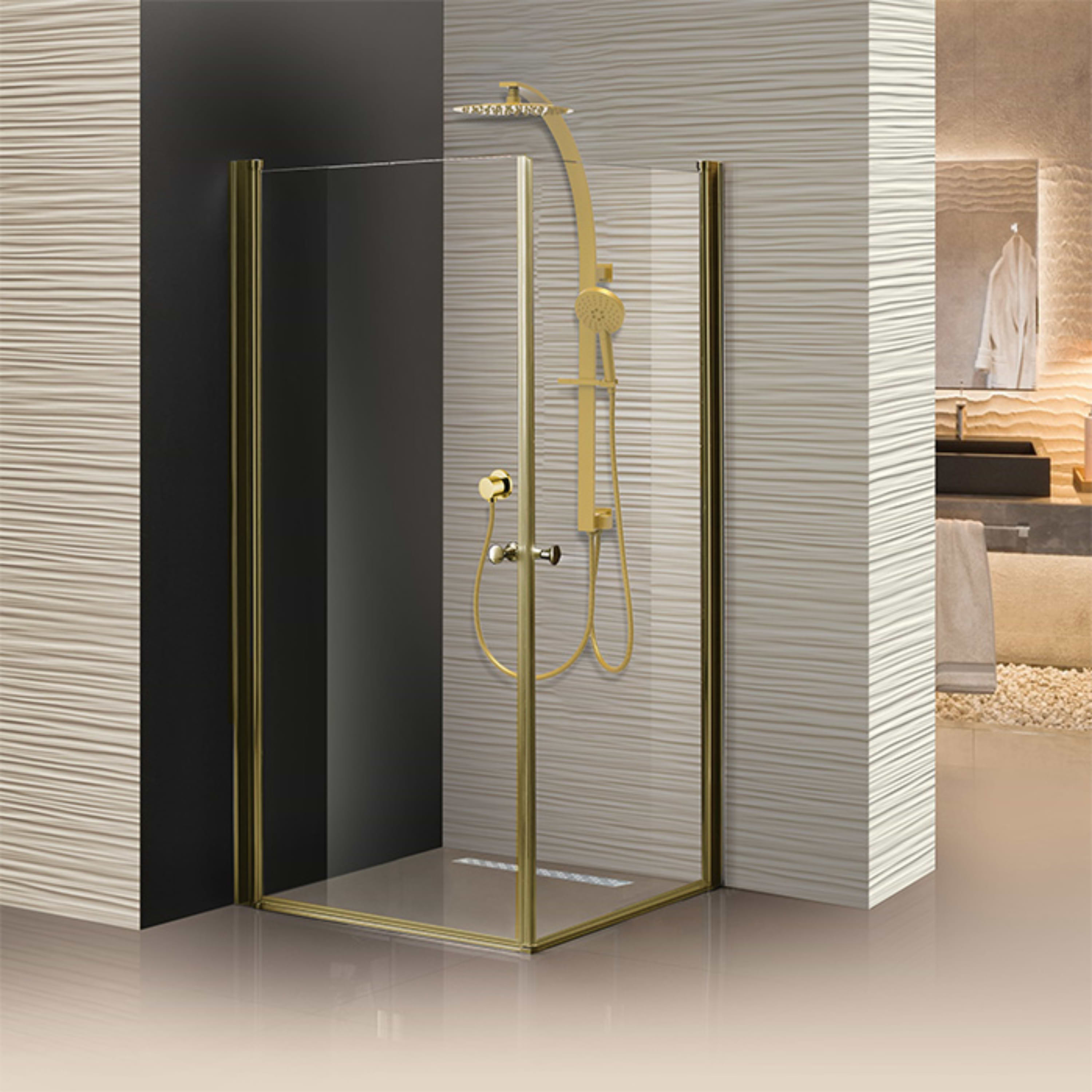 מקלחון פרזול זכוכית שקופה 77-80 ס"מ 405 Matina - צבע זהב