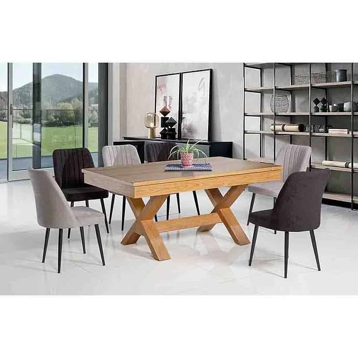 שולחן פינת אוכל מלבני אורך 1.80 מטר מאסיבי עשוי עץ דגם שובל לאונרדו LEONARDO