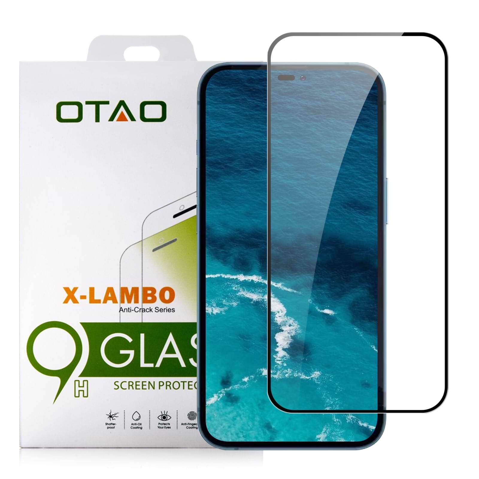 מגן זכוכית OTAO_ iPhone 14 Pro Max  דגם 2.5D שחור