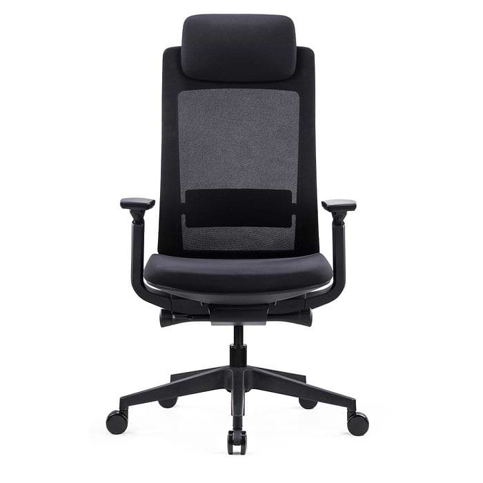 כיסא ארגונומי עם משענת ראש דגם אלביט צבע שחור מבית SitPlus