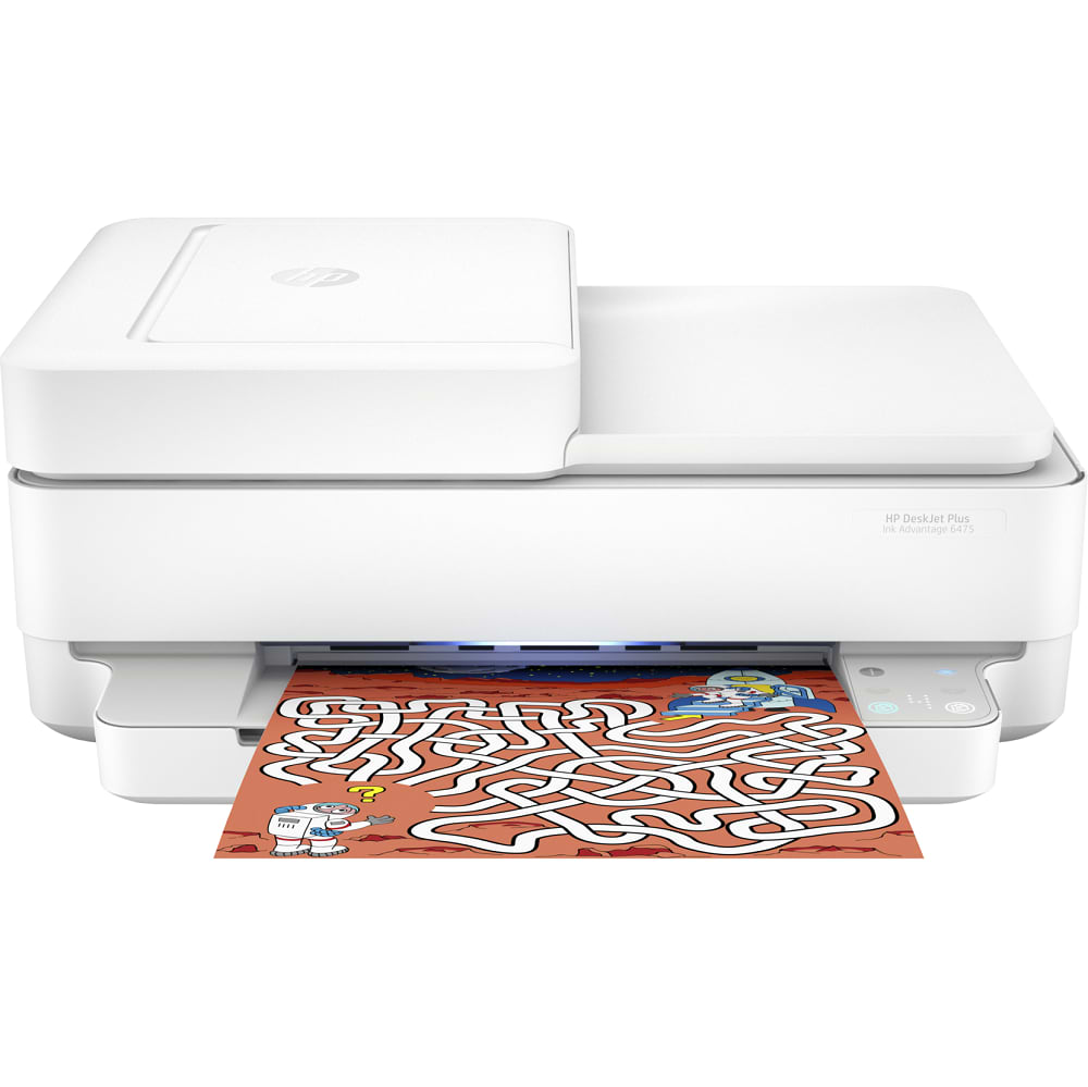 طابعة مدمجة موديل HP DeskJet Plus Ink Advantage 6475 AIO - لون أبيض ضمان لمدة عام من قبل المستورد الرسمي
