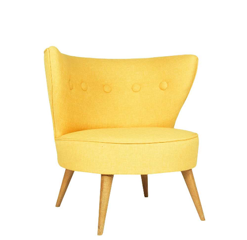 כורסא מעוצבת Riverhead בצבע צהוב HOMAX