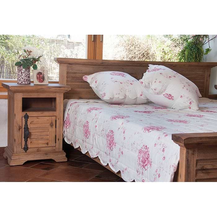 מיטה זוגית בסגנון כפרי מעץ מלא מקולקציית נורמנדי Country Chic Woodnet 140X190