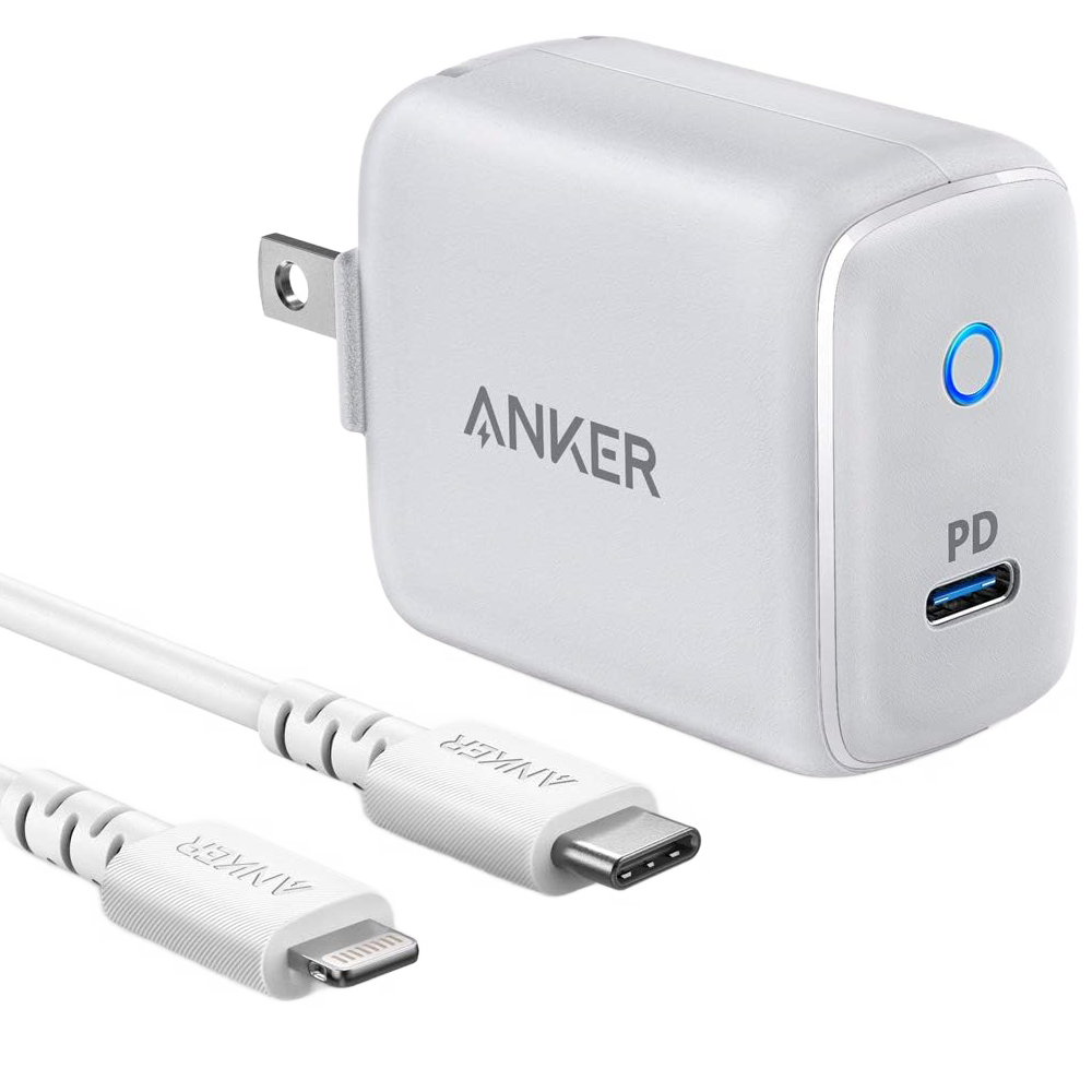 מטען וכבל לאייפון Anker 18W PD USB-C MFI Cable - צבע לבן אחריות ע