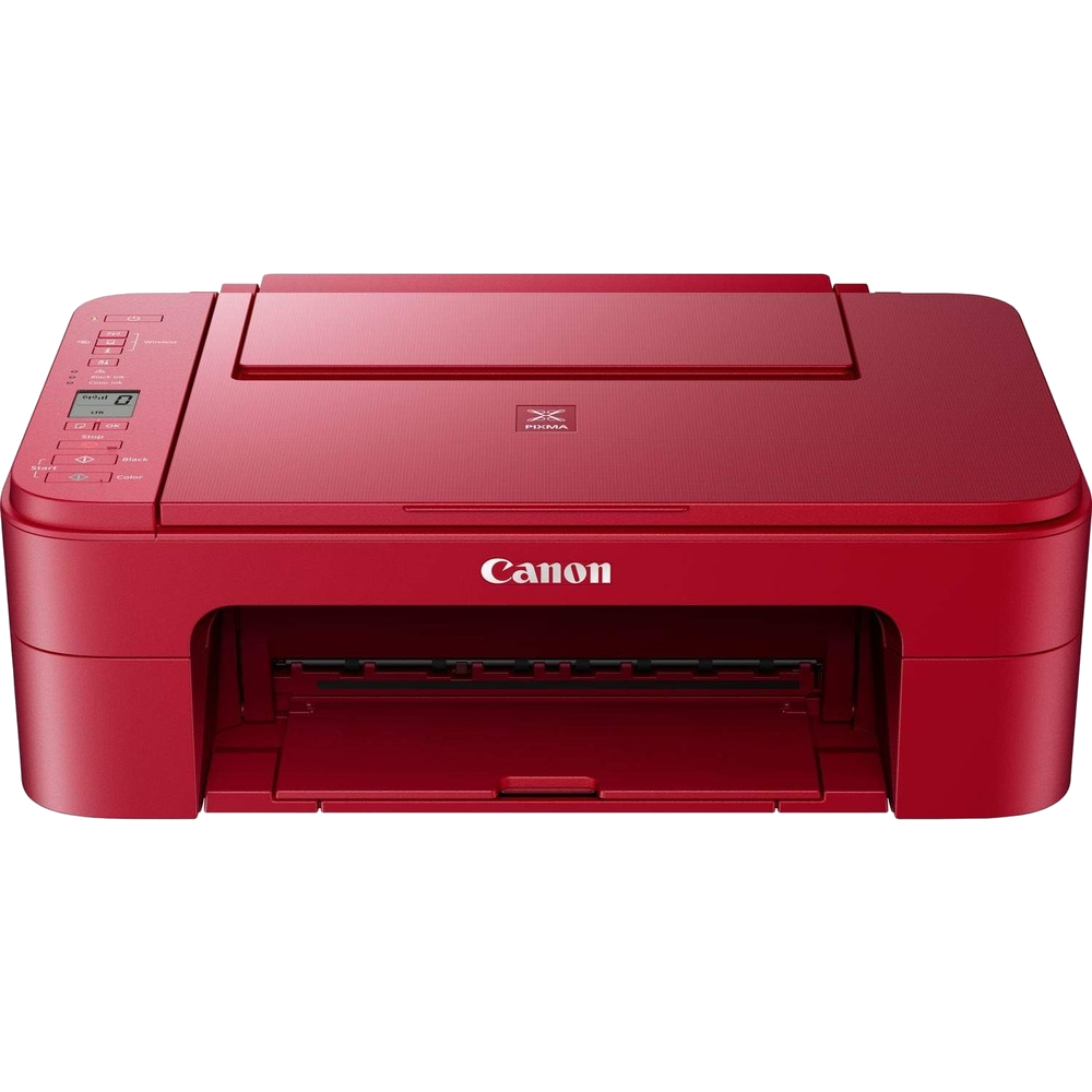 מדפסת אלחוטית ביתית הזרקת דיו 3 ב-1 Canon ts3352re - צבע אדום שנתיים אחריות ע