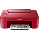 מדפסת אלחוטית ביתית הזרקת דיו 3 ב-1 Canon ts3352re - צבע אדום שנתיים אחריות ע"י היבואן הרשמי