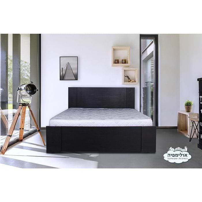 מיטה מעוצבת מלמין יצוק ומזרן קפיצים מתנה אולימפיה אפור דגם OLYMPIA 7010 