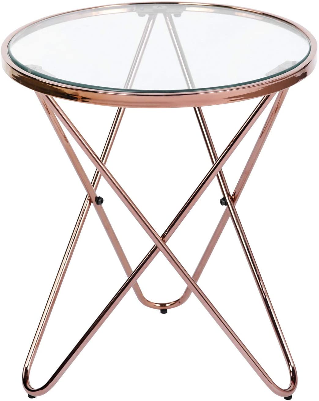 שולחן קפה עגול דגם CANALES S צבע רוז גולד HOMAX