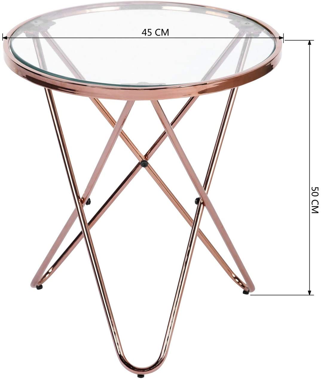 שולחן קפה עגול דגם CANALES S צבע רוז גולד HOMAX