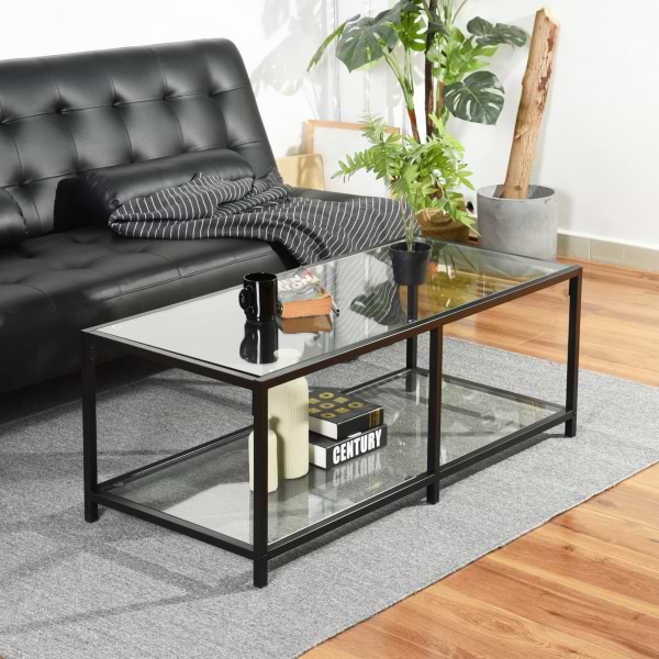 שולחן סלון מלבני דגם JUSTIN צבע שחור HOMAX