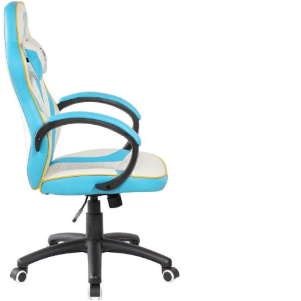 מציאות ועודפים - כיסא גיימינג ארגונומי ובטיחותי עם כרית כחול/לבן דגם SPIDER-GOAL BW - שנה אחריות ע