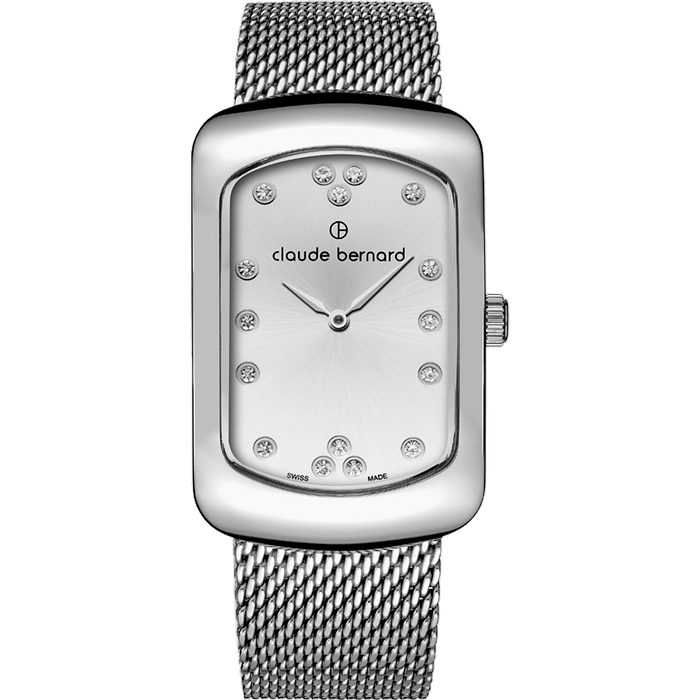 שעון יד לאישה Claude Bernard 20226 3M APN 30mm צבע כסף/ספיר קריסטל - אחריות לשנה עי היבואן