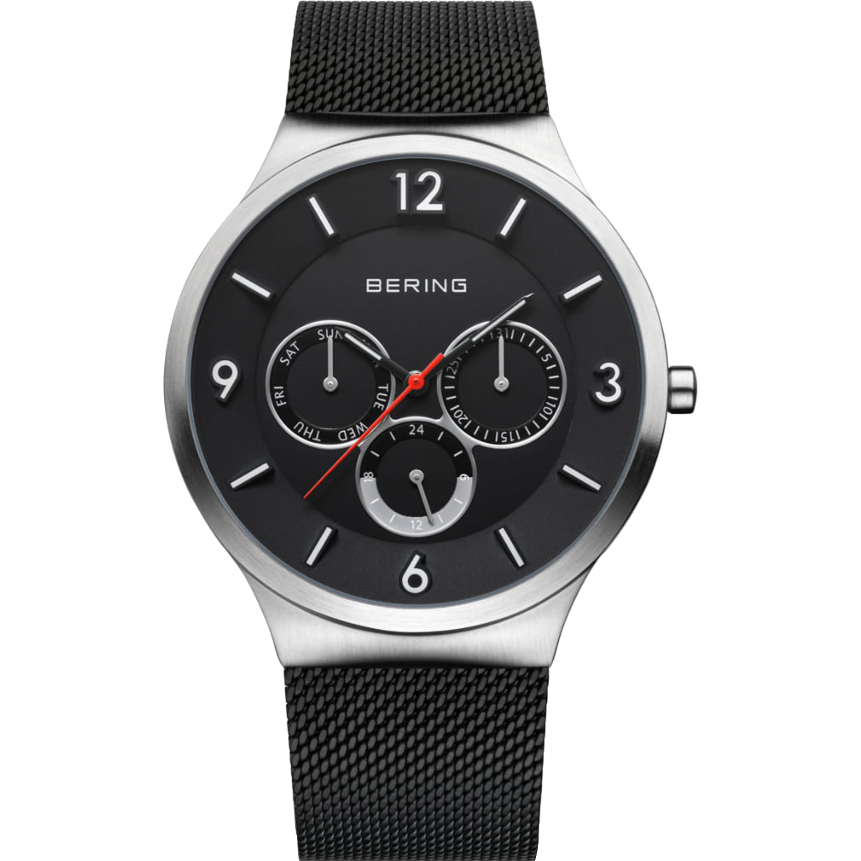 שעון יד לגבר Bering 33441-102 41mm צבע שחור/כסף - אחריות לשנתיים
