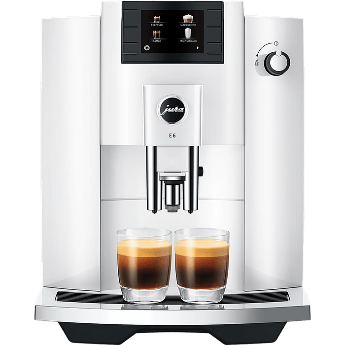 מכונת פולי קפה מדגם Jura E6 - צבע לבן אחריות לשנתיים עי היבואן הרשמי
