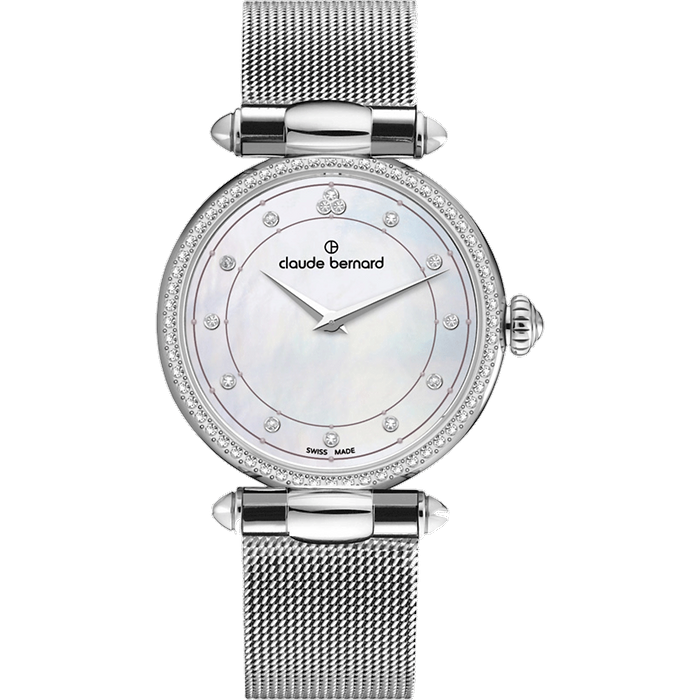 שעון יד לאישה Claude Bernard 20509 3M NAN 34mm צבע כסף/ספיר קריסטל - אחריות לשנה עי היבואן