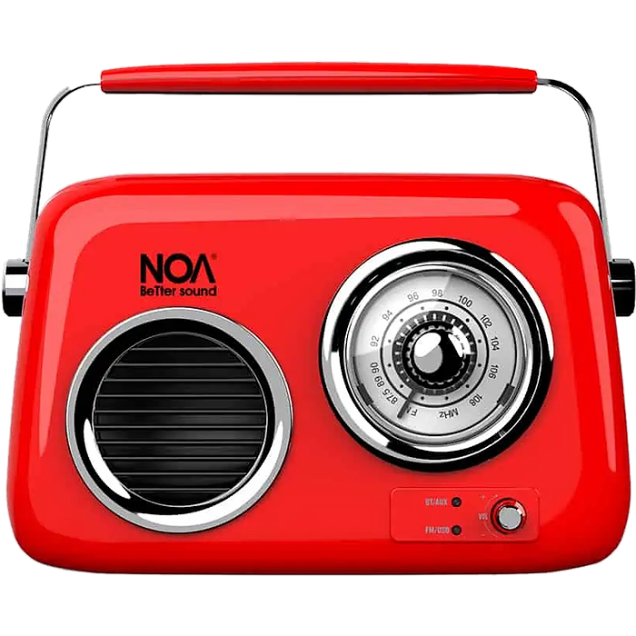רדיו FM רטרו מעוצב + NOA Retro Red Bleutooth - צבע אדום