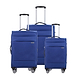 סט מזוודות בד 3 יחידות מידות 28|24|20 נפח מוגדל דגם Alpine צבע כחול רויאל Swiss Voyager