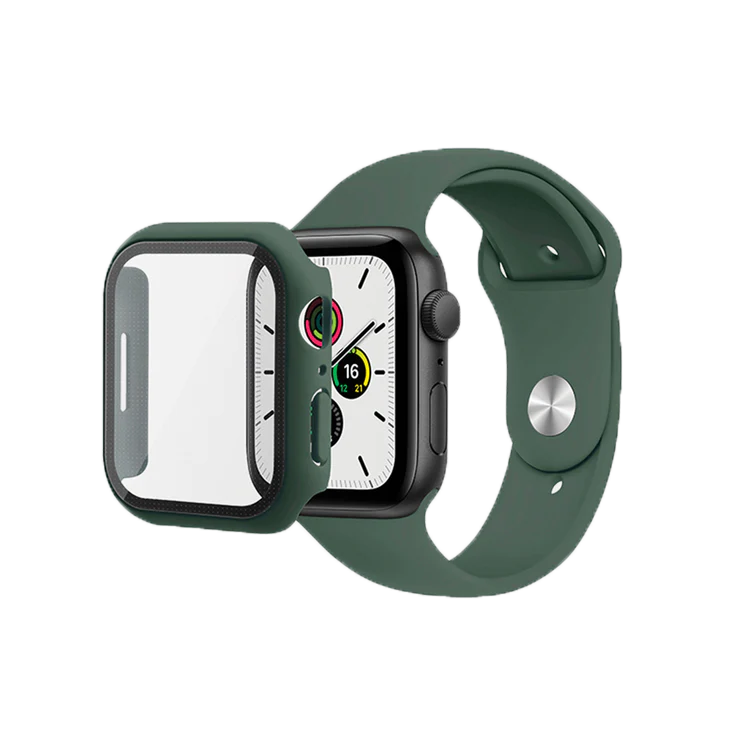 רצועות שעון ומגן מסך Skech ל Apple Watch 7 44mm - צבע ירוק שנה אחריות ע