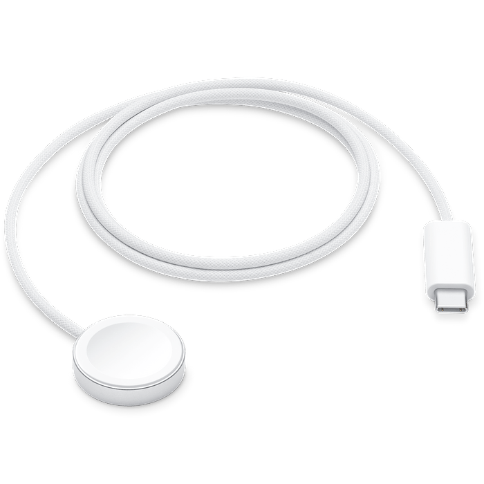 מטען מגנטי מהיר לשעוני Apple Watch עם חיבור USB Type-C באורך 1 מטר - צבע לבן שנה אחריות עי היבואן הרשמי