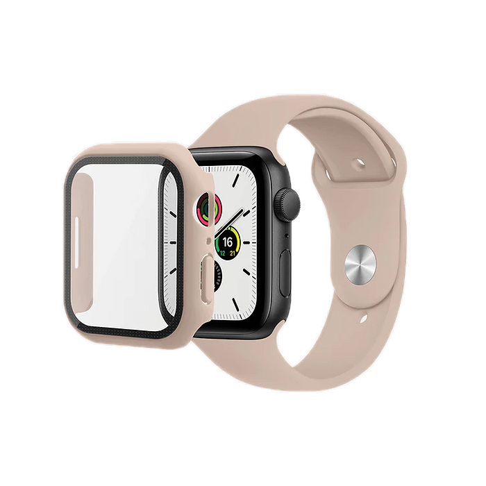 רצועות שעון ומגן מסך Skech ל Apple Watch 7 44mm - צבע ורוד שנה אחריות עי היבואן הרשמי