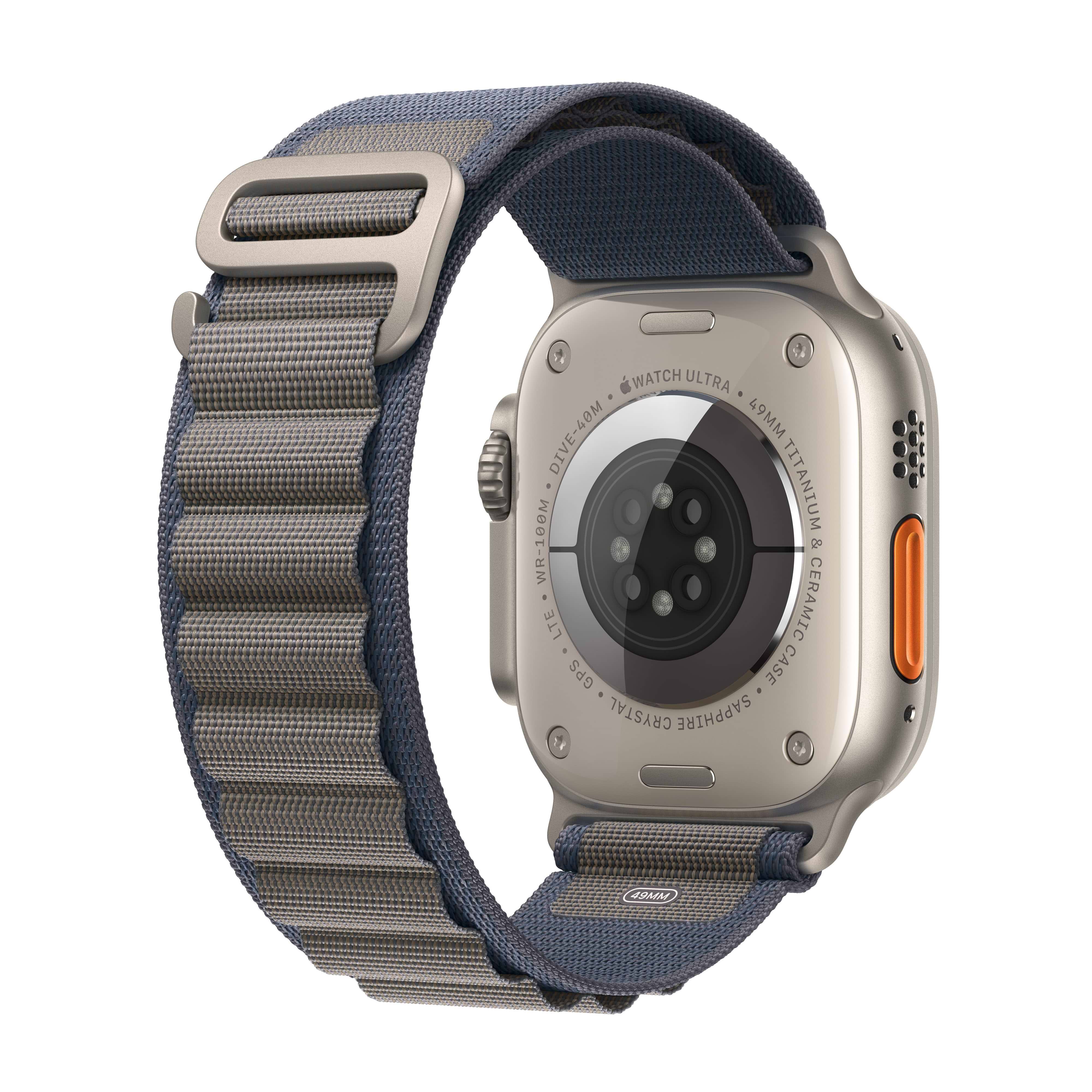 שעון חכם - Apple Watch Ultra 2 GPS + Cellular 49mm Titanium Case with Blue Alpine Loop Large - שנה אחריות ע