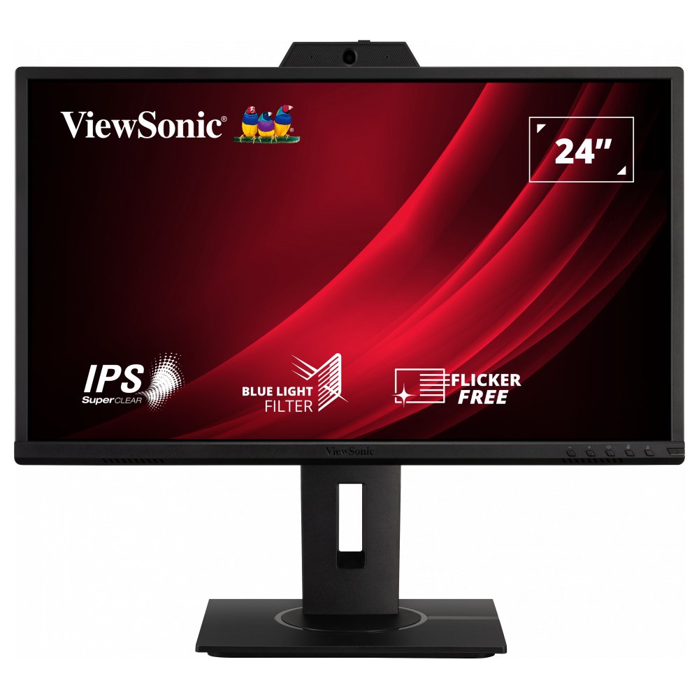 מסך מחשב 24 אינץ' עם מצלמה מובנת ViewSonic VG2440V FHD IPS - צבע שחור שלוש שנות אחריות ע
