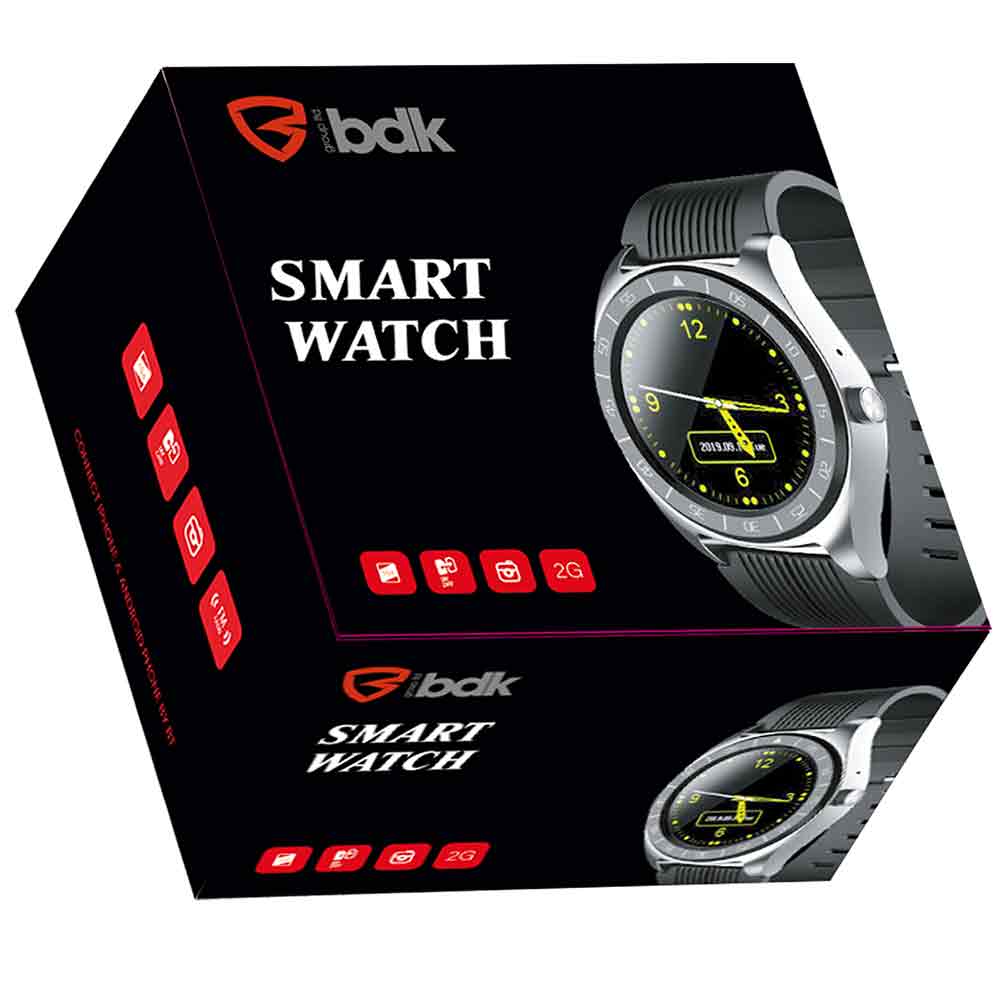 ساعة ذكية BDK SW02 - لون أسود ضمان لمدة عام من قبل المستورد الرسمي