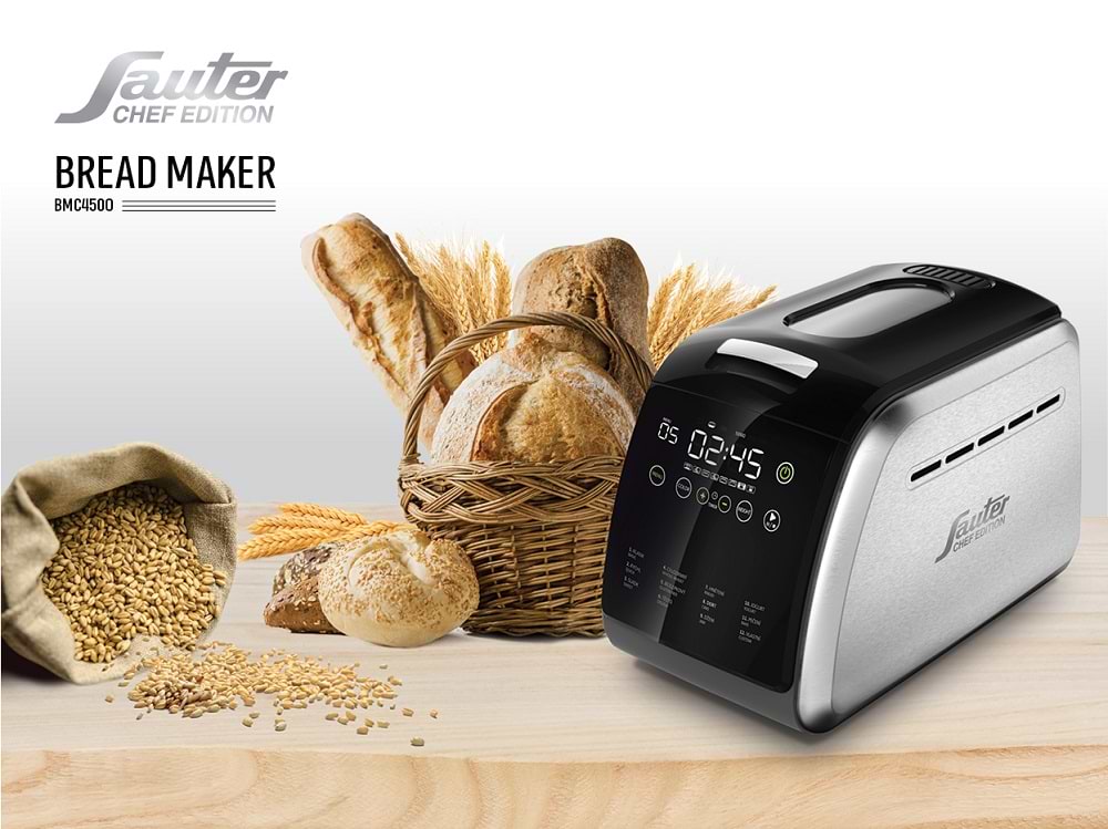 אופה خبز 3 لتر BMC4500 أسود+ فضي Sauter