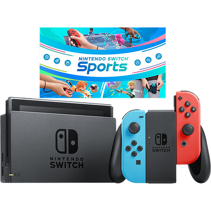 באנדל קונסולת משחק Nintendo Switch Sports 32GB עם ג'וי-קון כחול ואדום - שנתיים אחריות עי היבואן הרשמי