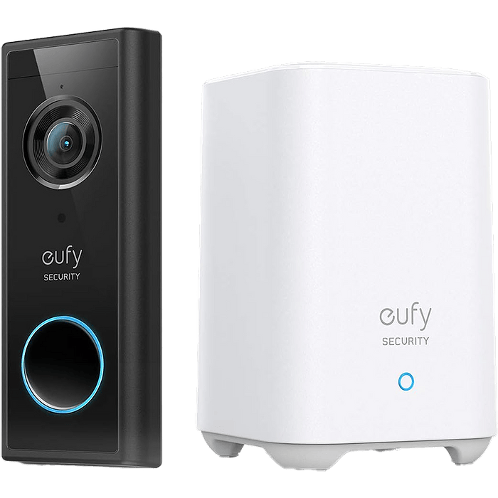 פעמון דלת חכם Eufy Security Video Doorbell 2K - צבע שחור ולבן שנה אחריות עי היבואן הרשמי