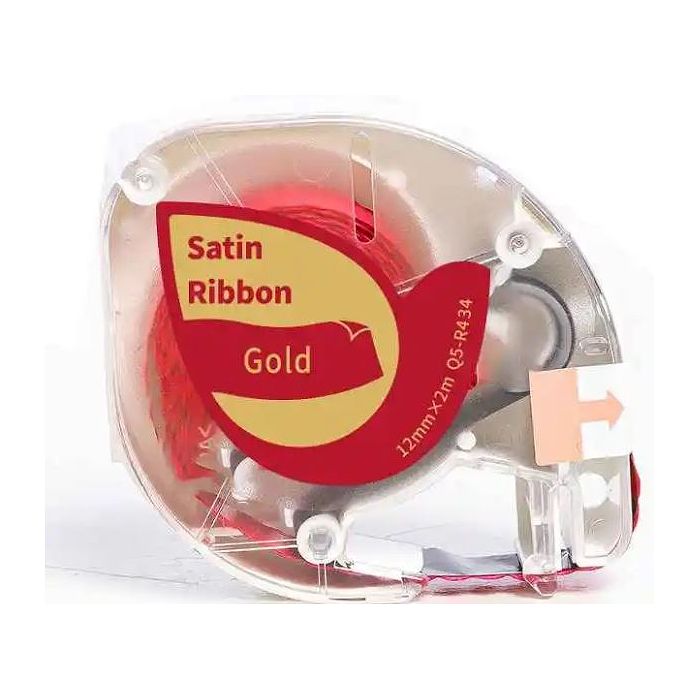 מדבקה רב שימושית מלבנית צבע זהב על אדום למדפסות Aimo P12 - צבע זהב על אדום 
