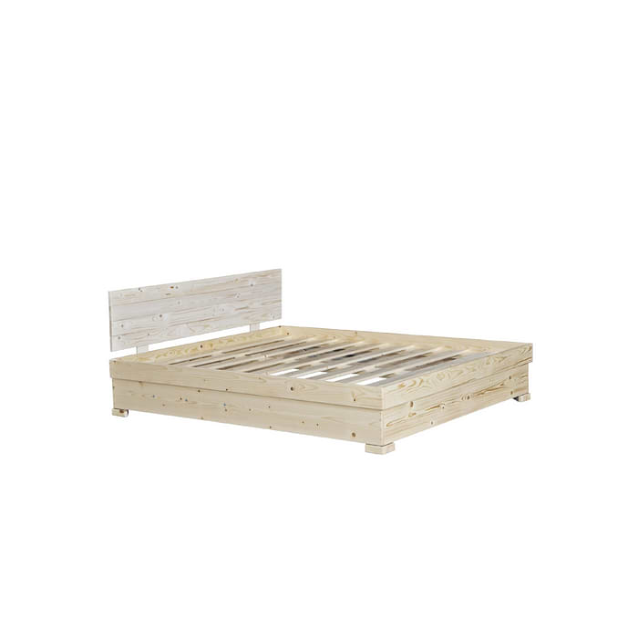 בסיס מיטה זוגית כולל ארגז מצעים דגם דנית 140X190 רבדים - עץ אורן