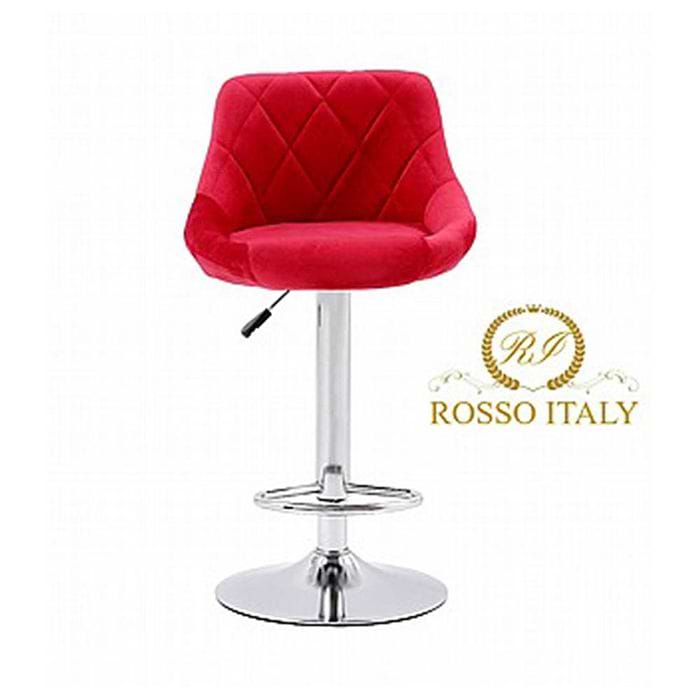 זוג כסאות בר קטיפה דגם  MSH-1-14 מבית ROSSO ITALY אדום
