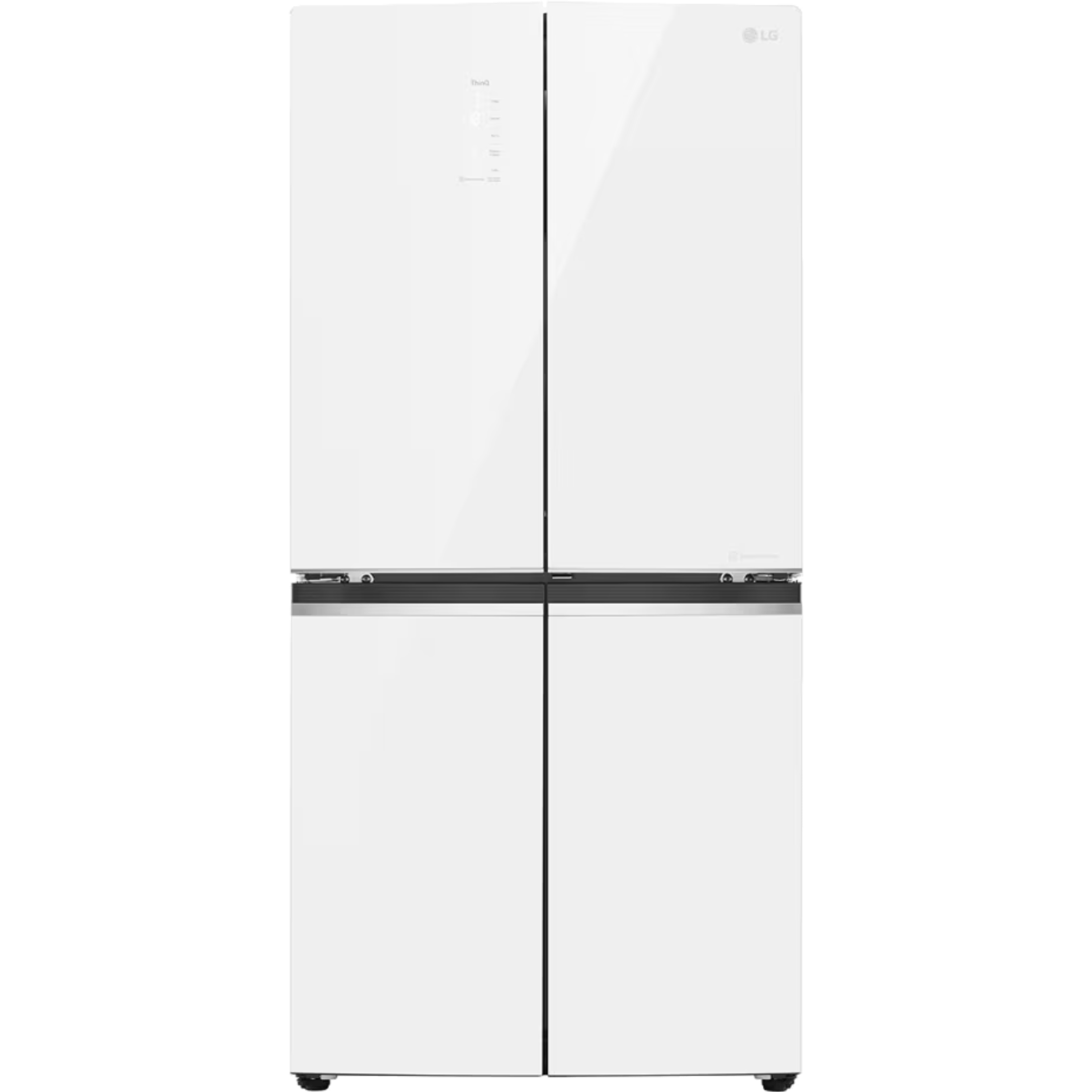 מקרר 4 דלתות מקפיא תחתון 530 ליטר LG GR-608WEDID עם התקן שבת מובנה - גימור זכוכית לבנה אחריות ע