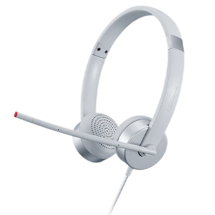 אוזניות Lenovo 100 Stereo Analogue Headset- צבע לבן שנה אחריות עי יבואן הרשמי