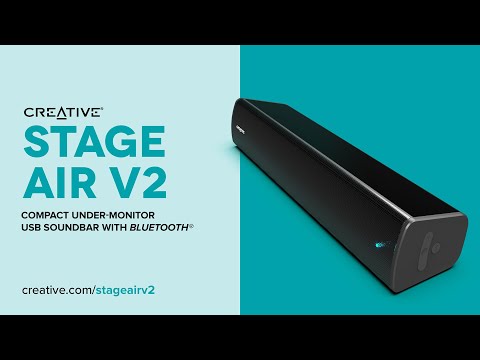 ' מקרני קול Creative Stage Air V2- Compact Under-monitor Soundbar for Computer with Bluetooth® AUX-in USB audio'